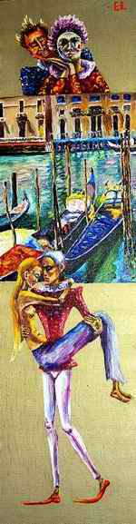 �Sad melody� (150x40) canvas, mixed technique, 2005