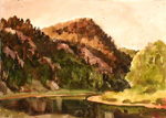 "Evening Chusovaya".1985. Aquarelle.
